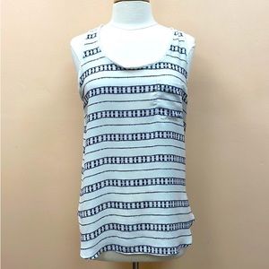 Ann Taylor LOFT Striped Racerback Sleeveless Blouse Business Casual large